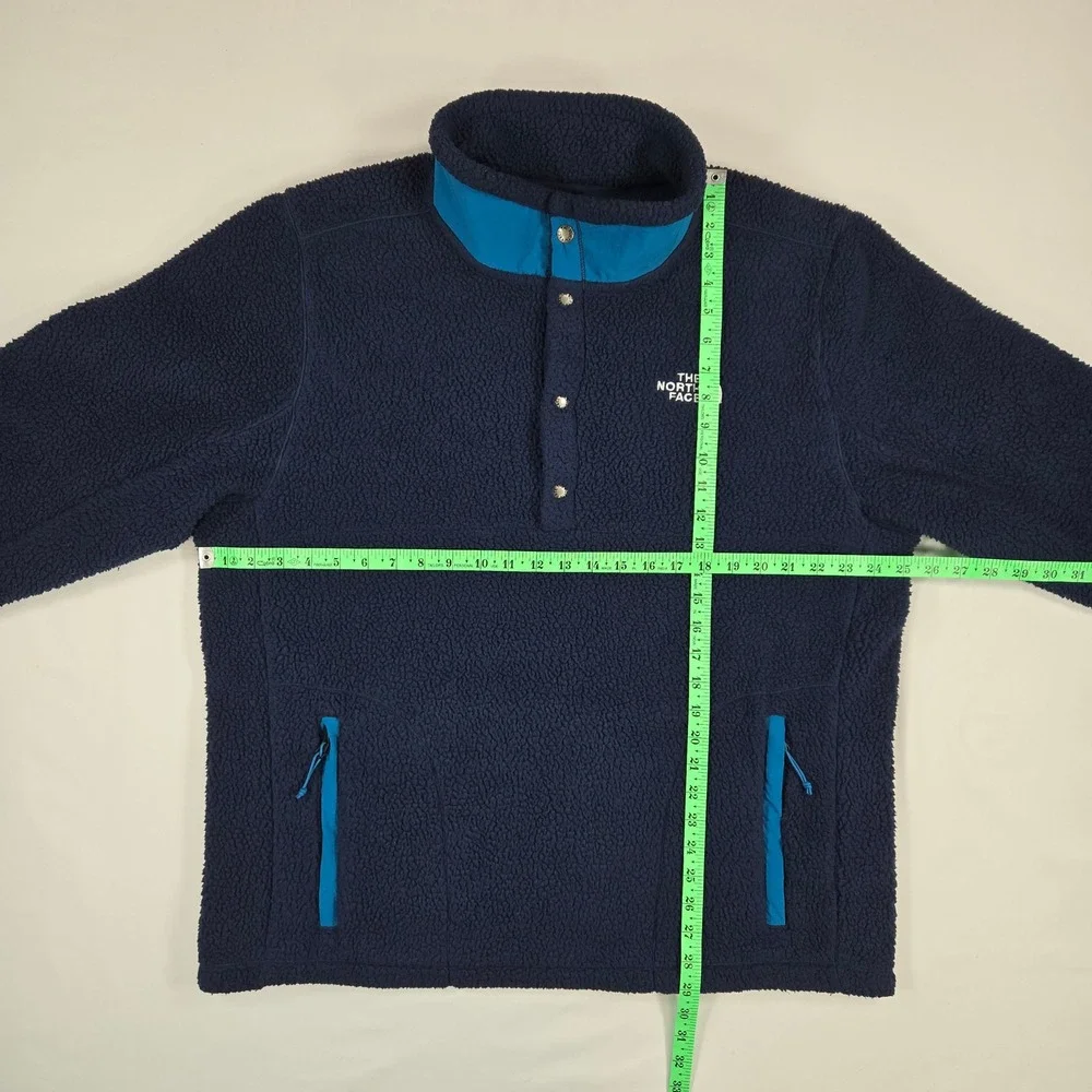 The North Face Men Gorpcore Snap Fleece Pullover Navy Teal Outdoor XL‎